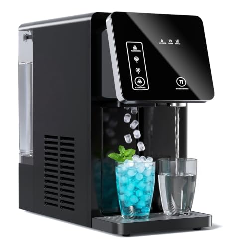 Image of Cowsar 2-in-1 Countertop Ice Maker Machine with Water Dispenser, Black