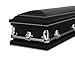 Titan Casket Orion Panel Collection (Black, Praying Hands) Handcrafted Funeral Casket - Black with White Interior & 'Praying Hands' Head Panel