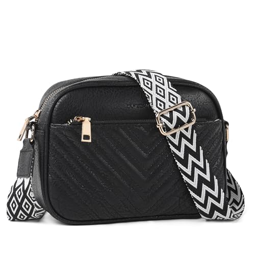 Crossbody Purses for Women Leather Purse Shoulder Handbags with Wide Strap, Small Crossbody Bags for Women Travel