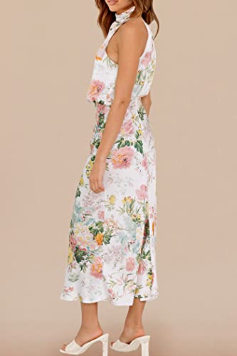Image of PRETTYGARDEN Women's 2026 Summer Satin Dress Elegant Sleeveless Mock Neck Cocktail Party Maxi Dresses