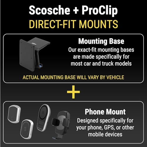 Scosche MPQ5AMPSPC Pro Charge5 15W MagSafe Car Mount Charger, Magnetic Wireless Charging Cell Phone Holder With AMPS Mounting Plate for Scosche/ProClip Vehicle Specific Mount Bases (Base not Included)