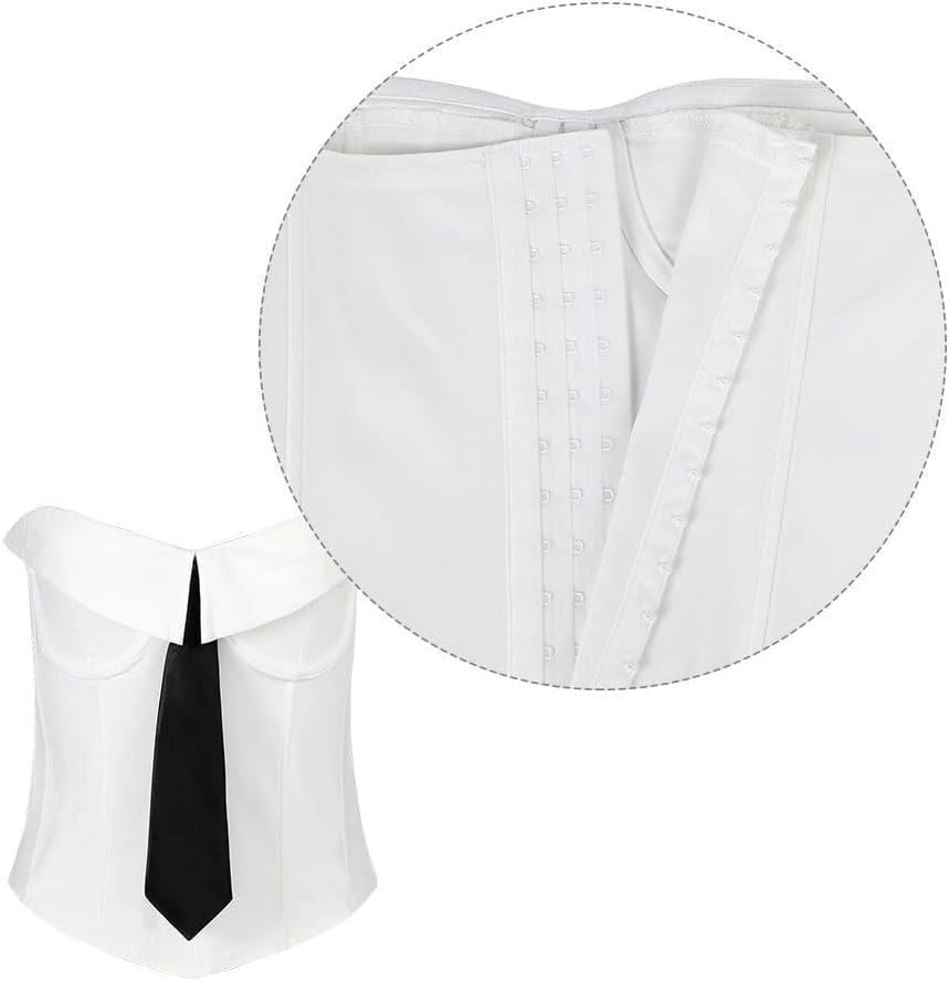Women Sexy Strapless Backless Corset Tube Tops Sleeveless Going Out Bodycon Bandeau Crop Top Off Shoulder Tie Tank Top - Image 5
