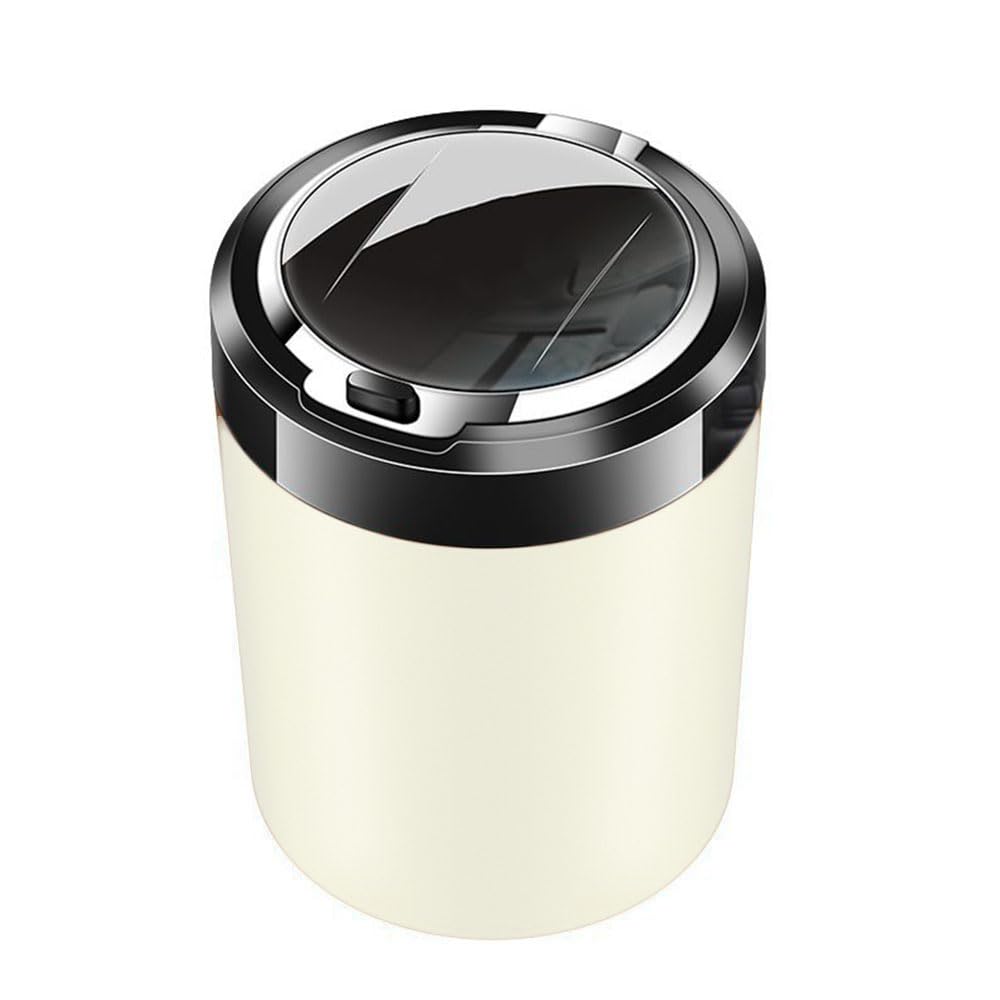 AALXF Car Ashtray With Lid for Toyota Aygo (AB10 AB40 2005-2022), Smokeless Auto Ash Tray Cup Holder Cylinder Odourproof Vehicle Interior Accessories Portable Rubbish Bin,White