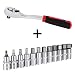 Produktbild Ratsche Hebel Umschaltknarre Umschaltknarre 1/2" Zoll + Innensechskant Steckschlüssel Satz 12-tlg 1/2" Zoll M5-22 Innensechskant Nuss Inbus CrV Biteinsatz Steckschlüsseleinsätze Ratschenschlüssel