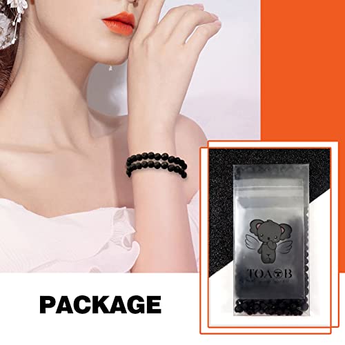 TOAOB 580 Pezzi Perline Rotonda di Pietra di Lava