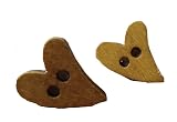 Ohrringe Knopf Knöpfe Knopfohrringe Ohrstecker gelb Herz Holzknöpfe Herzohrringe Knopf im Ohr
