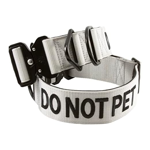 Tacticollar - DO NOT PET, 2 inch Nylon Collar for Medium and Large Dogs, Neoprene Padded Inside, Communicate Your Dogs Needs to Prevent Accidents (Gray Medium)
