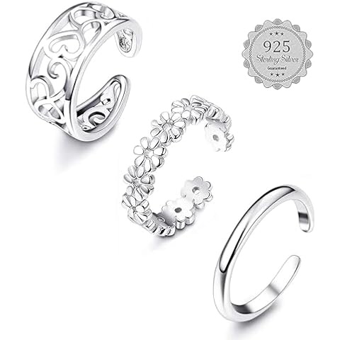 ORAZIO Adjustable Silver Toe Ring Set Cover