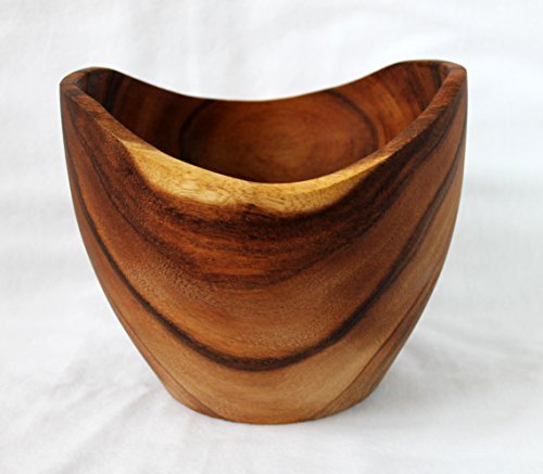 Schüssel Holz Akazienholz Ø 20cm Höhe 13-19cm Fair Trade Egg-Shape konisch Cover
