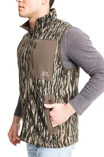 Realtree Men's Poly Fleece Vest – Camo Outdoor Hunting Vest with Zipper Pockets & Adjustable Fit4