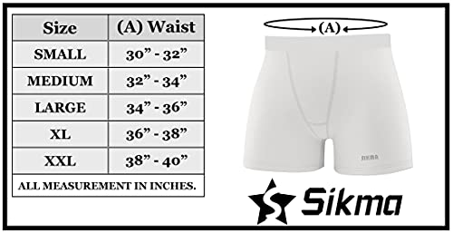 Sikma Mens Compression Boxer Shorts Base layer Skin Tight Briefs Sports Gym Fitness Bottom (White, Large) - Image 4