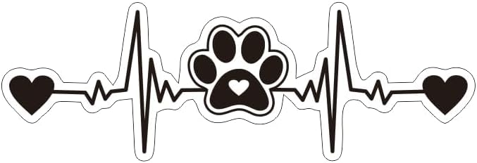 MAKTEM Paw Print Silhouette Heartbeat Car Sticker, Warning Dog on Board Decal, Dog on Board for Pet Lovers, Animal Lover, Paws on Board (Black) - Image 2