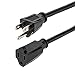StarTech.com 15ft (4.5m) Heavy Duty Extension Cord, NEMA 5-15P to NEMA 5-15R Extension Cord, 15A 125V, 14AWG, Heavy Gauge Extension Power Cable, Heavy Duty AC Power Cord, Black (HX-15F-POWER-CORD)