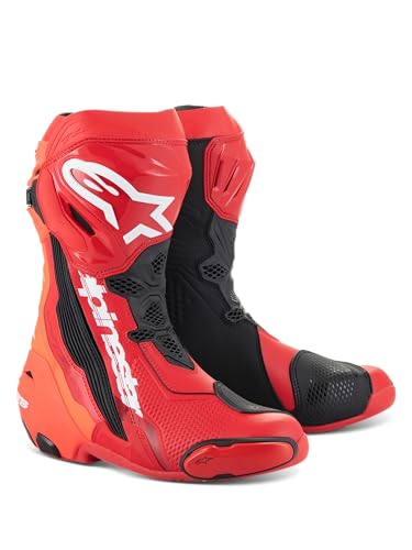 Alpinestars Supertech R Motorcycle Boots, red/black/white, 45
