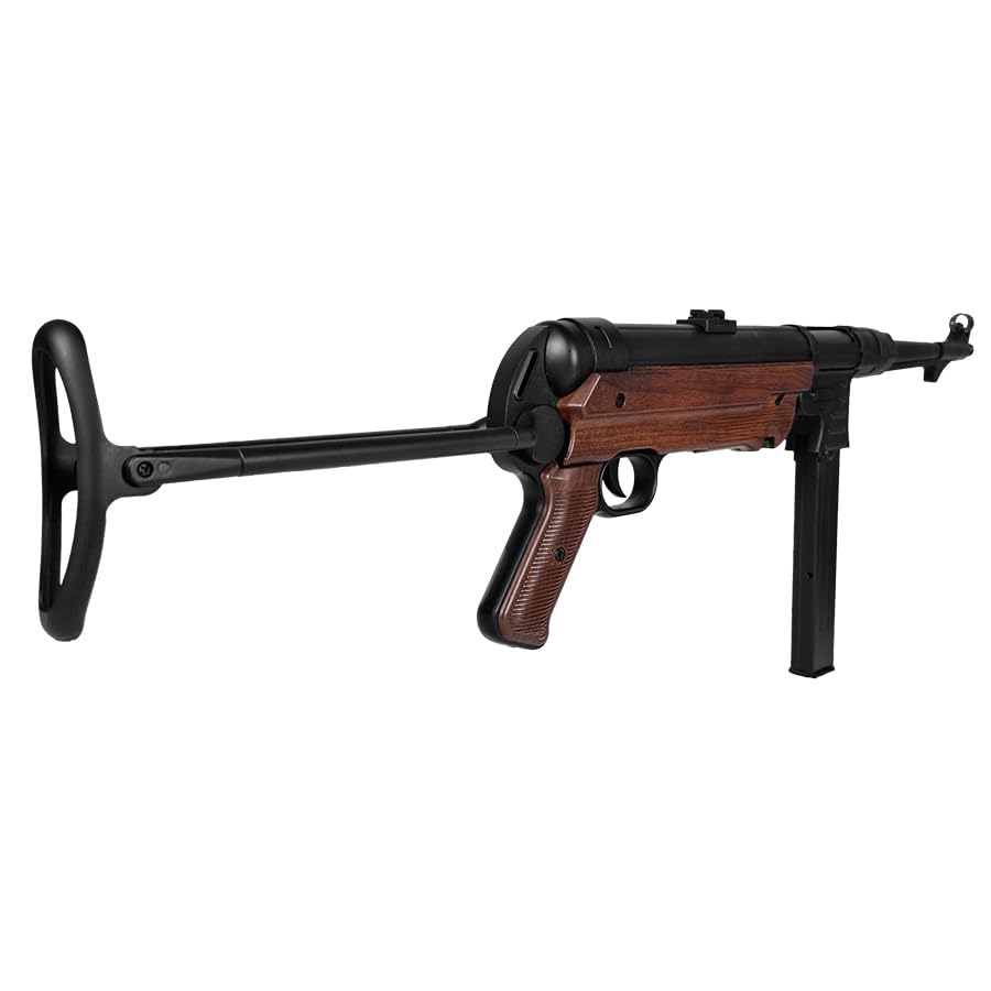 Schmeisser MP40 AEG eléctrica (6mm) | Rifle de Airsoft (Bolas de PVC) Calibre 6 mm + biberón 1000 Bolas 0,20g.