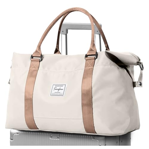 Borsa da Viaggio 40x20x25 Beige Marrone