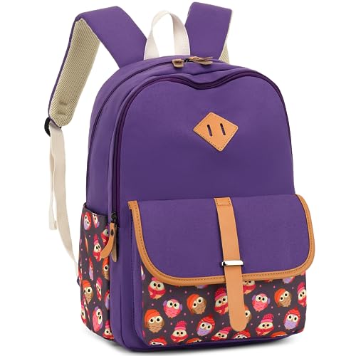 Image of Leaper Canvas School Backpack for Girls Laptop Bag Travel Bag Bookbag Daypack