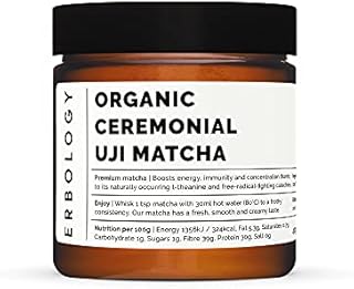 100% Organic Ceremonial Grade Matcha 40g - Tencha Stone-Ground - Straight from Farm in Kyoto, Japan - Energising and Stress-Reducing - Non-GMO - Recyclable Glass Jar