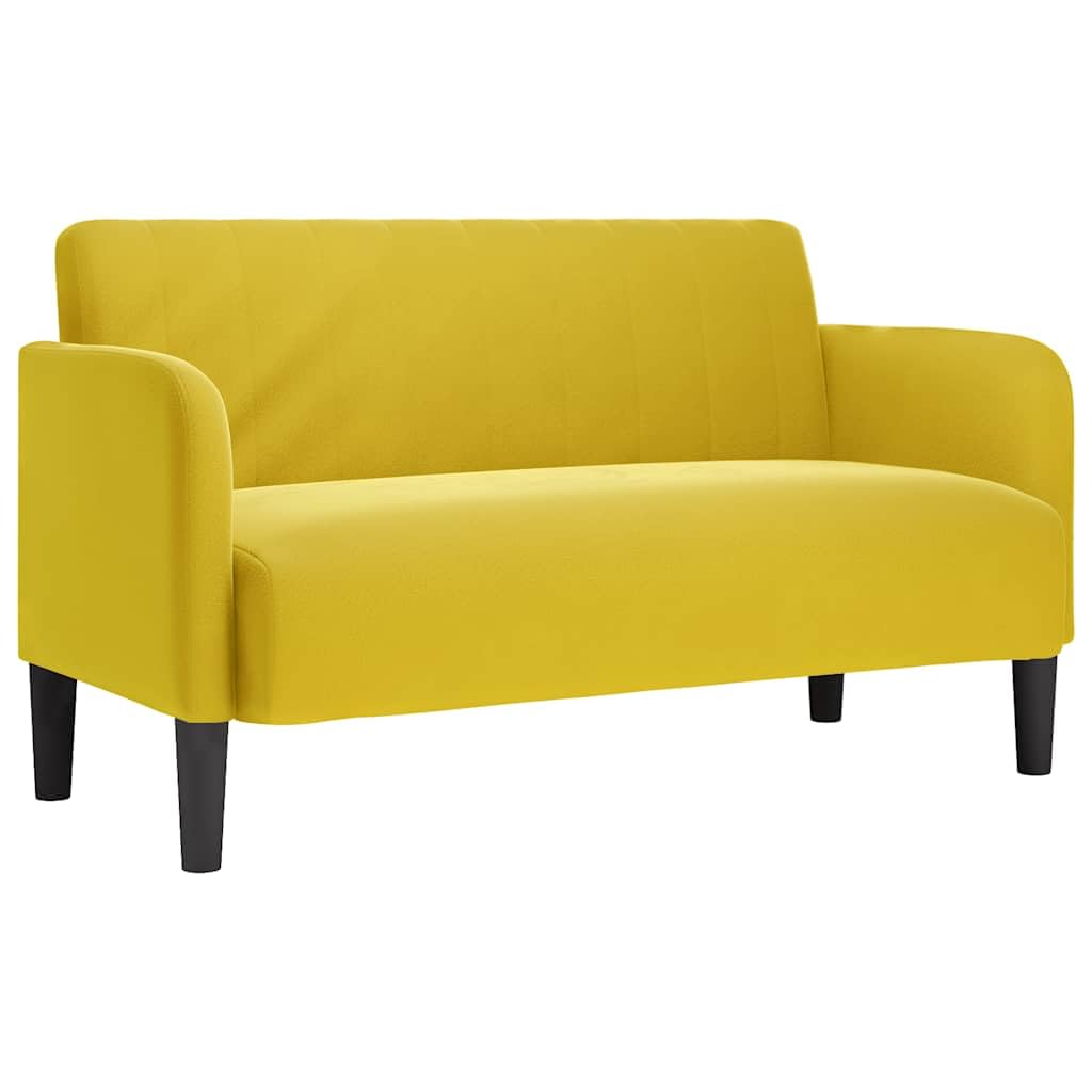 Divanetto In Velluto Giallo 124cm - Comodo E Moderno Con Schiuma E Molle | Per Salotto O Camera - Foto 3