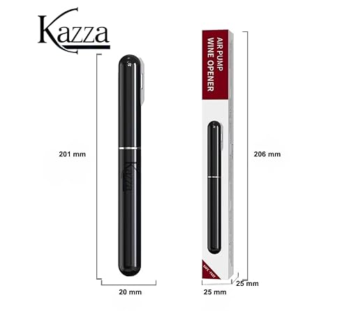 KAZZA Tire-Bouchon Pompe à Air 2-en-1, Lot de 3 Ouvre Bouteille à Pression d'air avec Coupe Capsule, Portable et Sans Effort, Pour la Maison, Restaurant ou Cadeaux pour les Amateurs de Vin (N+R+V) – vue 2