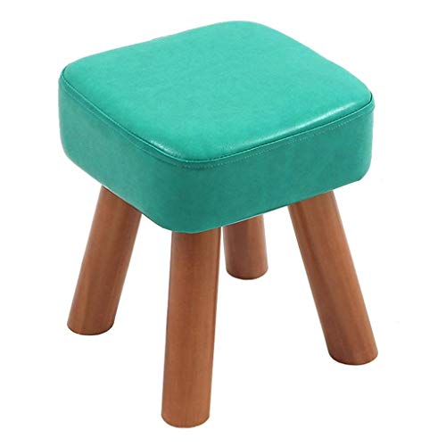 Pouf repose-pieds bleu et vert 28x28x25 cm en polyuréthane rembourré