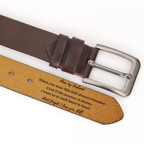 Ayliss Personalized Leather Belt,Personalized Gifts for Dad Husband,Custom Leather Belt for Men,Valentines Day Gift for Men4