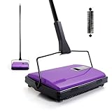 Yocada Carpet Sweeper Cleaner Manual Household Sweeper for Home Office Low&Undercoat Carpets Rugs Pet Hair Dust Scraps Paper Small Rubbish Cleaning with a Brush 48.03'