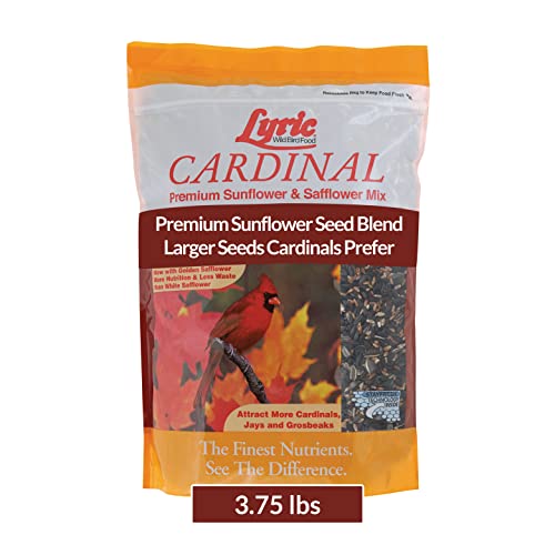 Lyric Cardinal Wild Bird Seed for Outside Feeders – Premium Sunflower & Safflower Bird Seed Mix for Cardinals, Grosbeaks, Blue Jays & More, 3.75 lb Bag