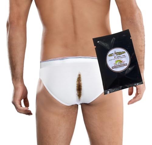 PRE-STAINED Tighty Whities - RIP N SNIFF included, Men's Briefs Underwear, Gag Gift Underwear > REEK INCLUDED