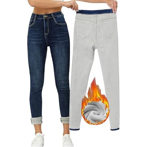 Yehopere Women's Warm High Waist Jeans Cover