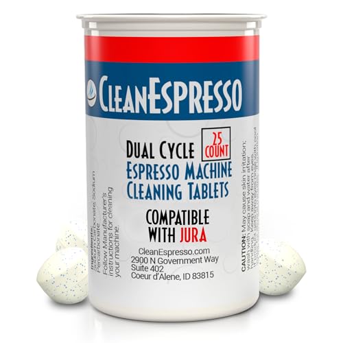 CleanEspresso - 25 Cleaning Tablets Designed For Jura Coffee Machines - 3.5g Dual Cycle Espresso...