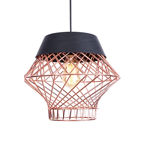 Plafonniers suspendus cage métal lampes suspendues îlot cuisine lustre doré rose