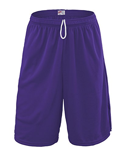 MJ Soffe Men's Extra Long Poly Closed Hole Mesh Short