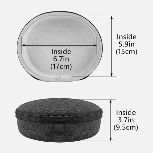 Geekria Shield Headphones Case Compatible with Sony WH-1000XM6, WH-1000XM4, WH-1000XM3, WH-H910N, WH-H900N, Replacement Hard Shell Travel Carrying Bag with Cable Storage (Dark Grey)