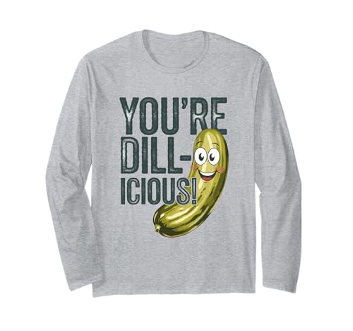 Funny Pickle Pun Fan Humor Cucumber Foodie Vegan Vegetarian Maglia a Manica