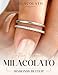 MILACOLATO 2Pcs Solid 925 Sterling Silver Rings for Women 1.3mm Thin Non Tarnish White Gold Plated Plain Thumb Stackable Rings Half Cubic Zirconia Wedding Eternity Band Rings Size 7