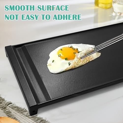 Image of Hiorucet WB31X24738 Cast Iron Griddle Replacement for GE Appliance Gas Range, JGBS66REKSS, JGB700SEJ4SS, JGSS66SEL1SS, JGSS66SEL3SS, JGSS66SELSS, JGB700SEJ1SS Griddle Plate Cooktop for GE Center Part.