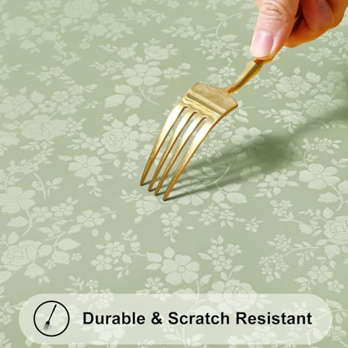Image of Smiry Rectangle Table Cloth, Waterproof Heavy Duty Vinyl Tablecloths, Wipeable Washable Table Cover for Kitchen and Dining Room (Grass Green, 60 inch X 84 inch)