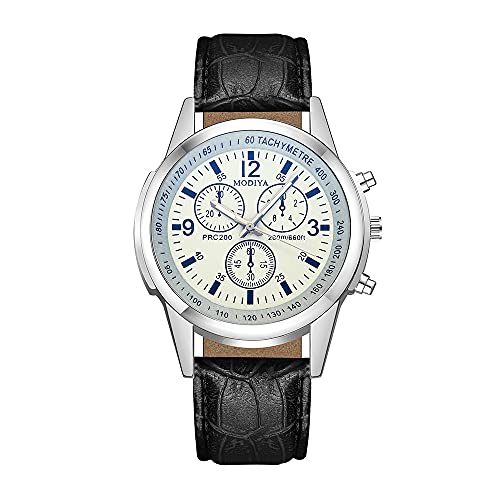 Listado de relojes online baratos los más solicitados. 46 Reloj de pulsera para hombre y mujer, deportivo, de piel, fino, fino, con esfera digital, negro blanco, Clásico