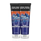 John Frieda Blue Crush Blue Shampoo for Brunettes, Crush Brassy Hair Tones for Brunettes, 8.3 Fl Oz (2 Pack)