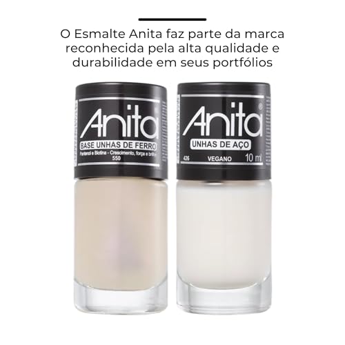 Kit 2 Esmalte Anita Tratamento Unhas de Ferro + Unhas de Aço