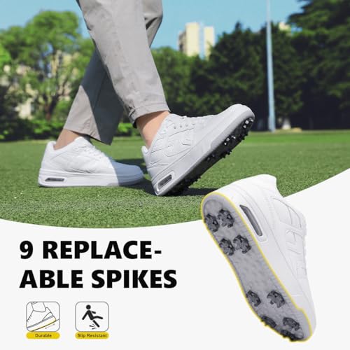 Golf Shoes Mens Womens, Spiked, Waterproof, Cushioning Golf Sport Sneakers4