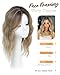 PANEWAY 16Inch Wavy Curly Brown Blonde Hair Topper with Dark Root - Clip In Hair Topper for Women