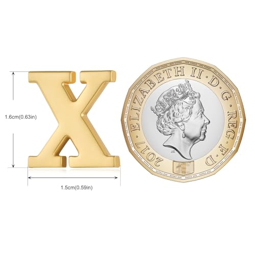Image of HONEY BEAR Mens Womens Initial Alphabet Letter Lapel Pins Collar Badge Brooches for Business Wedding Graduation Gift Matte Gold 0.59 inches