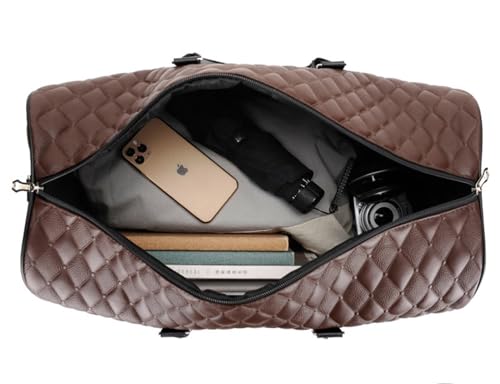 Weekender Travel Bag Garment Duffle Bags for Travel Large PU Leather Convertible Carry On Weekender Bag for Women Sport Gym Bag(C)3