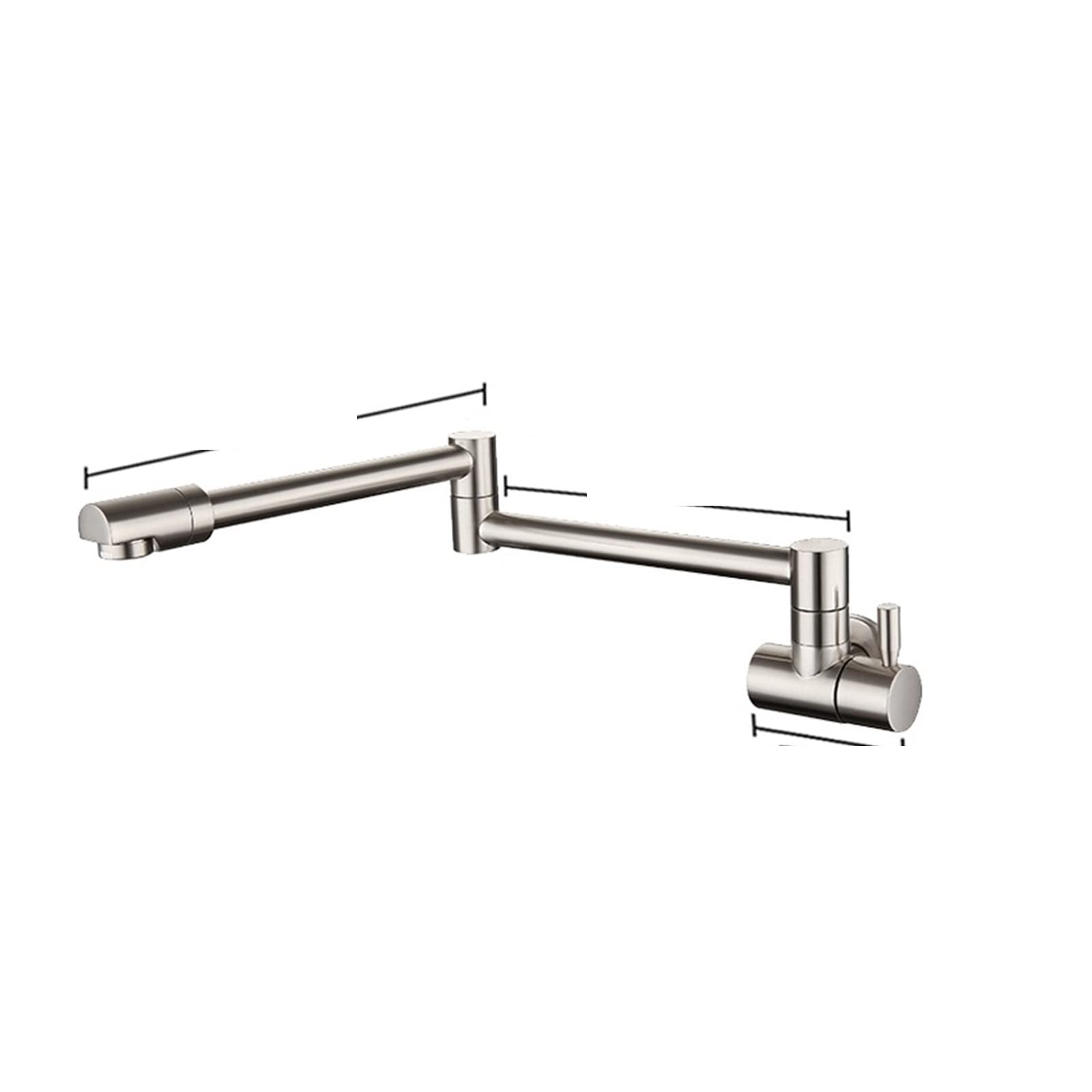 ZQFHSX Pot Filler Faucet, Wall Mounted Foldable Kitchen Single Cold Tap, Rotate Spout, Chrome Brushed Finish