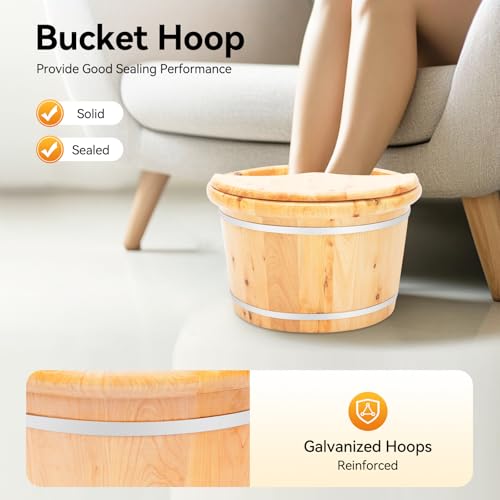 Cubeta de Madera para Baño de Pies con Tapa y Masajeador miniatura 2