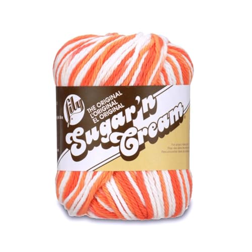 Image of Lily Sugar 'N Cream The Original Yarn Medium Worsted Gauge 100% Cotton - 2 Ounces - Orange Ombre