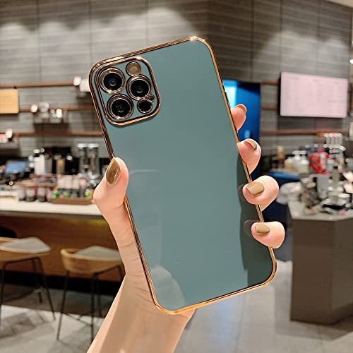 Phone Case Solid Plating Lens Protection Phone Case For iPhone 12 Pro Max 11 13 Pro Max X XR XS Max SE 2020 Soft TPU Cover new (Color : GY, Material : For iPhone XR)