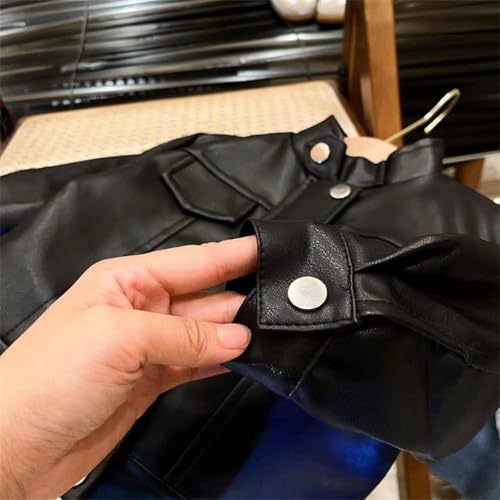 Leather Jacket for Toddler Boys Girls Kids Long Sleeve Zip Up Motorcycle Biker Leather Coats for Winter 1-11 Years3